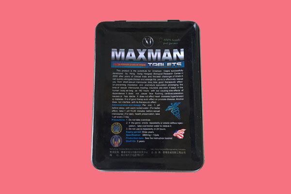 Mặt sau của hộp Maxman
